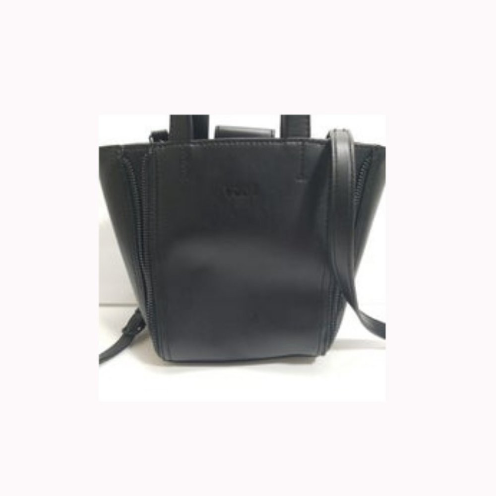 Dkny Shoulder Zeya Ns Tote Purse Black Faux Leather Cross Body Bag NWOT